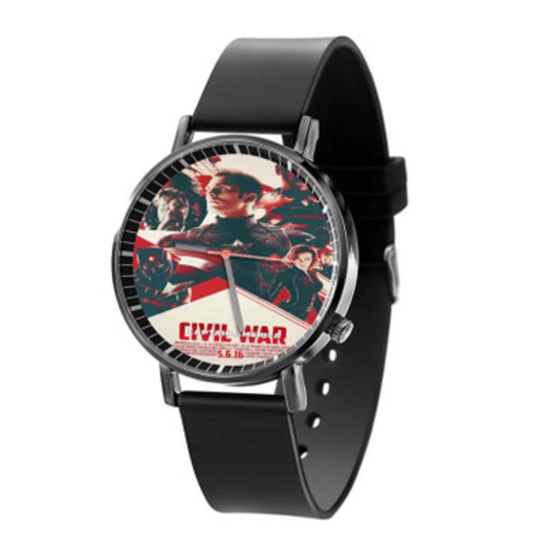 Captain America Civil War 2016 Black Quartz Watch Unisex With Premium Gift Box