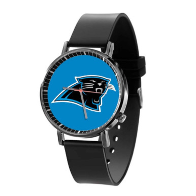 Carolina Panthers NFL Art Black Quartz Watch Unisex With Premium Gift Box