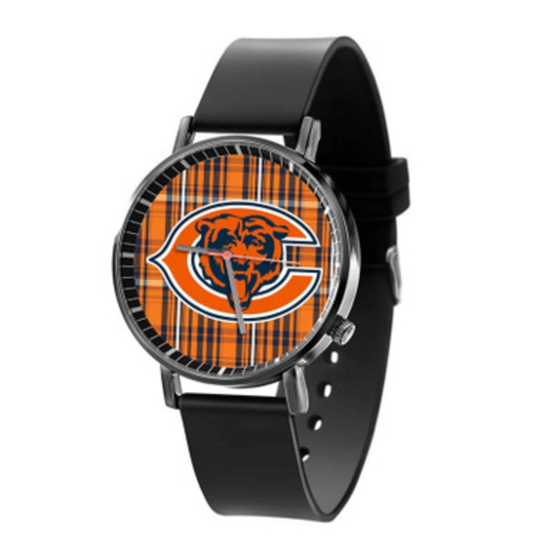 Chicago Bears NFL Black Quartz Watch Unisex With Premium Gift Box