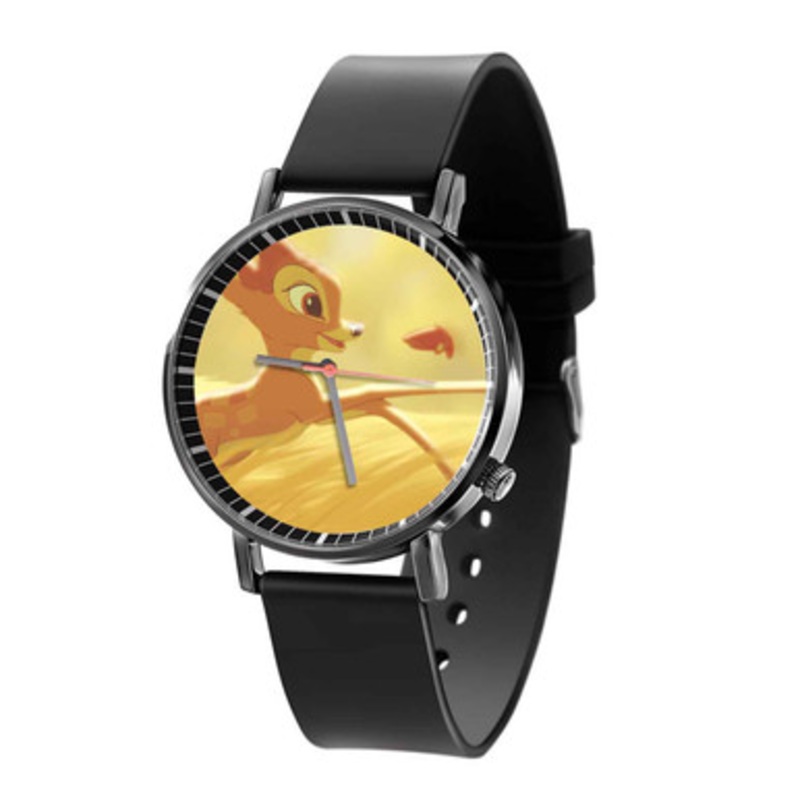 Disney Bambi and Butterfly Unisex Black Quartz Watch With Premium Gift Box