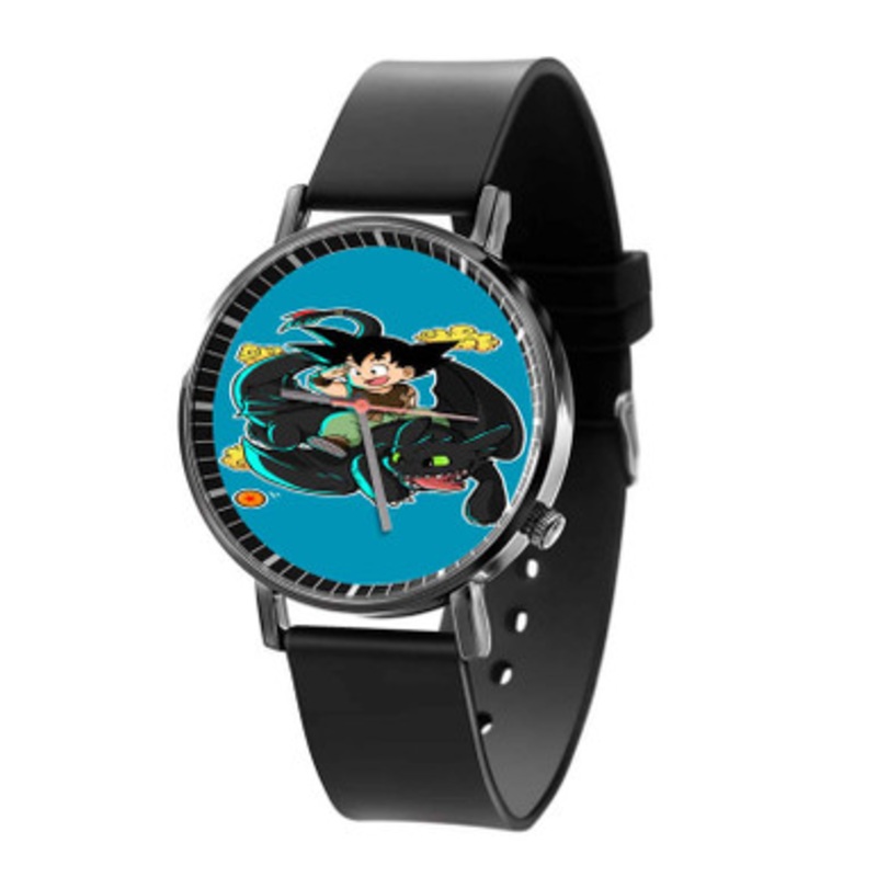 Goku Dragon Ball and Toothless Black Quartz Watch Unisex With Premium Gift Box