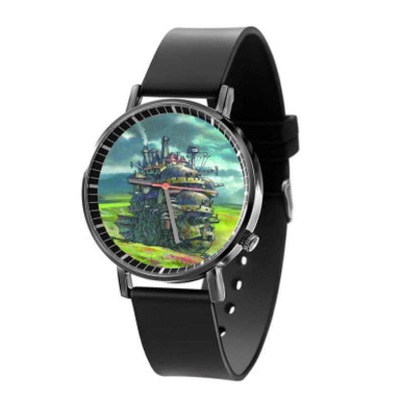 Howl s Moving Castle Black Quartz Watch Unisex With Premium Gift Box