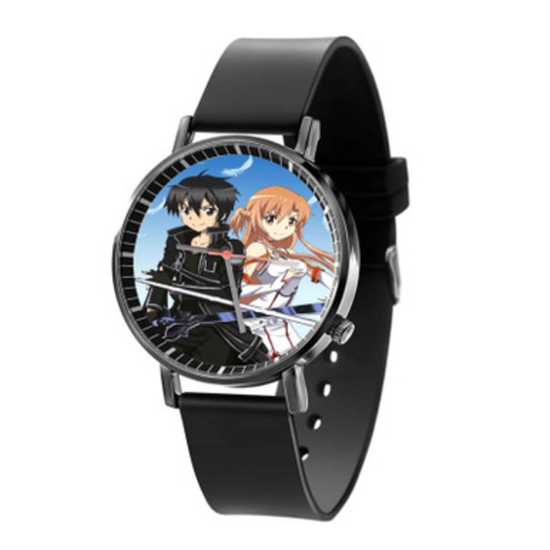 Kirito and Asuna Sword Art Online Art Unisex Black Quartz Watch With Premium Gift Box