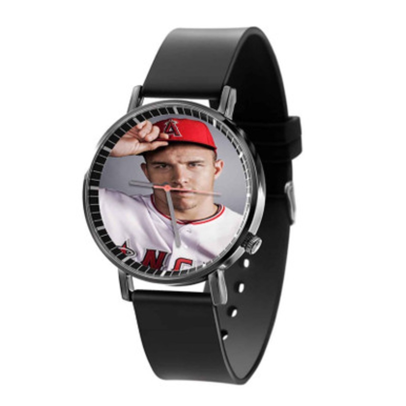 Mike Trout MLB Black Quartz Watch Unisex With Premium Gift Box