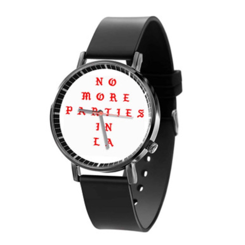 No More Parties In LA Unisex Black Quartz Watch With Premium Gift Box