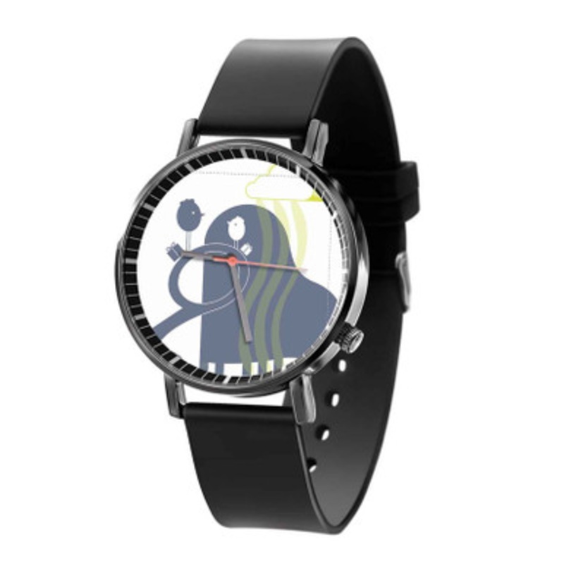 Oval Scis Black Quartz Watch Unisex With Premium Gift Box