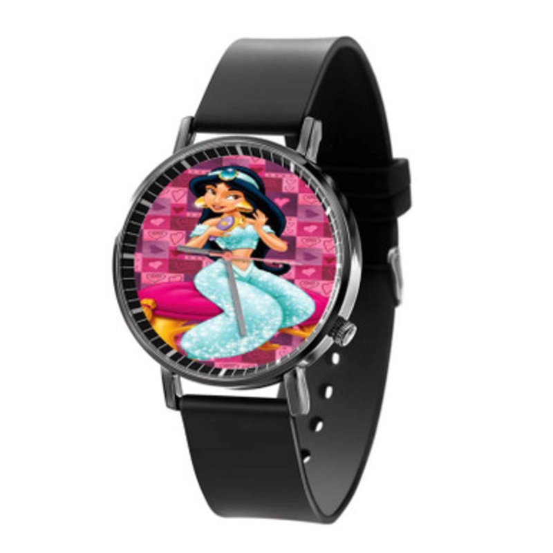 Princess Jasmine Disney Aladdin Unisex Black Quartz Watch With Premium Gift Box