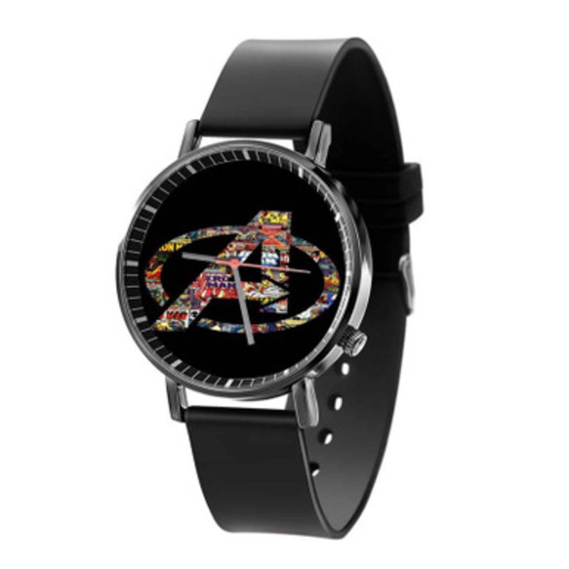 The Avengers Logo Black Quartz Watch Unisex With Premium Gift Box