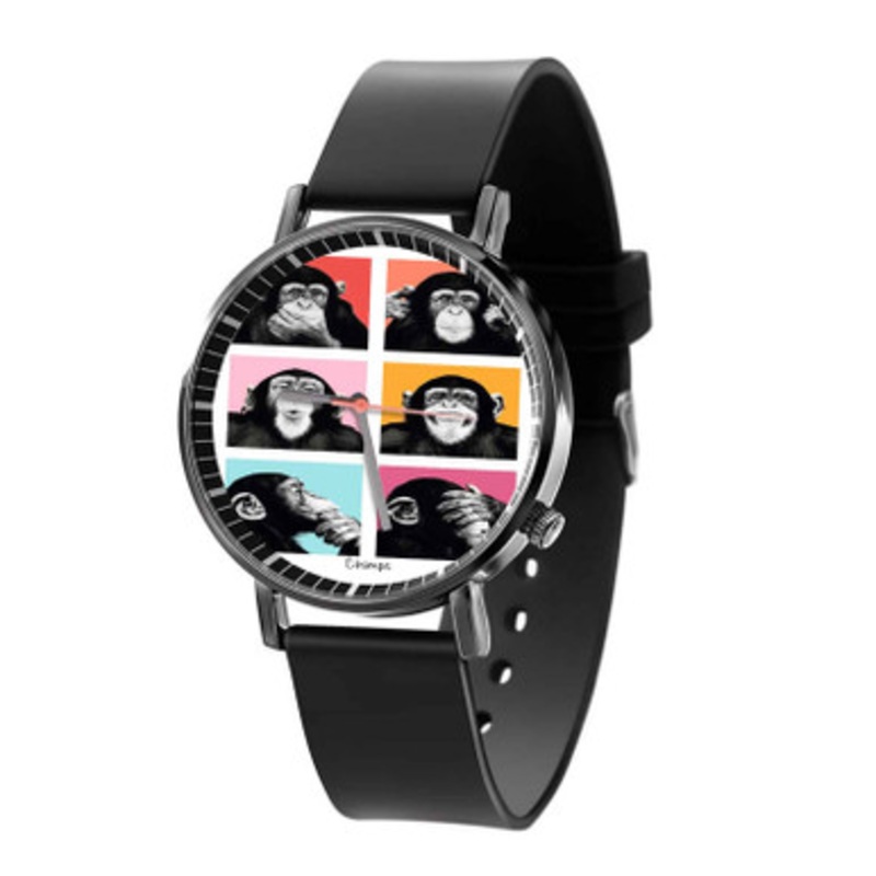 The Chimp Pop Black Quartz Watch Unisex With Premium Gift Box