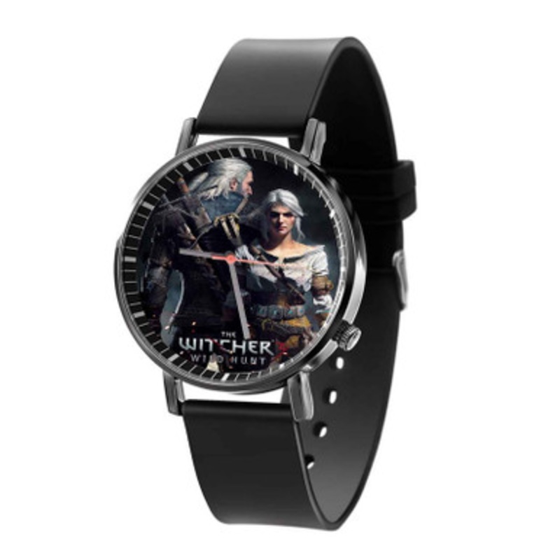 The Witcher 3 Wild Hunt Geralt and Ciri Black Quartz Watch Unisex With Premium Gift Box