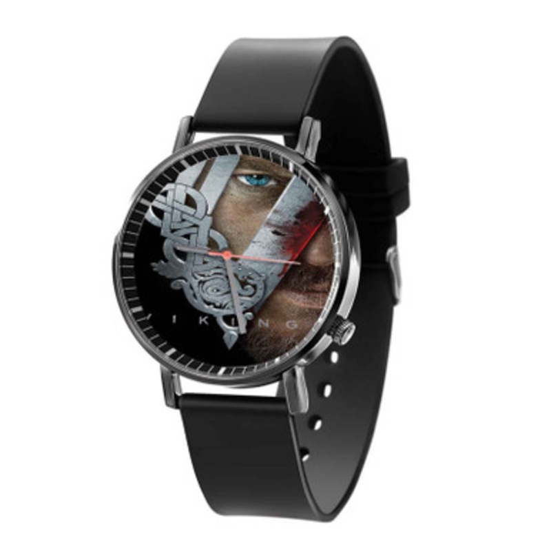 Vikings Face Black Quartz Watch Unisex With Premium Gift Box