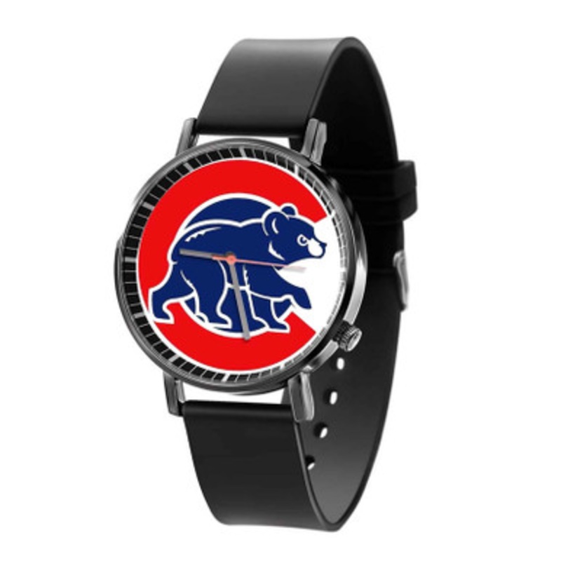 Chicago Cubs Black Quartz Watch Unisex With Premium Gift Box