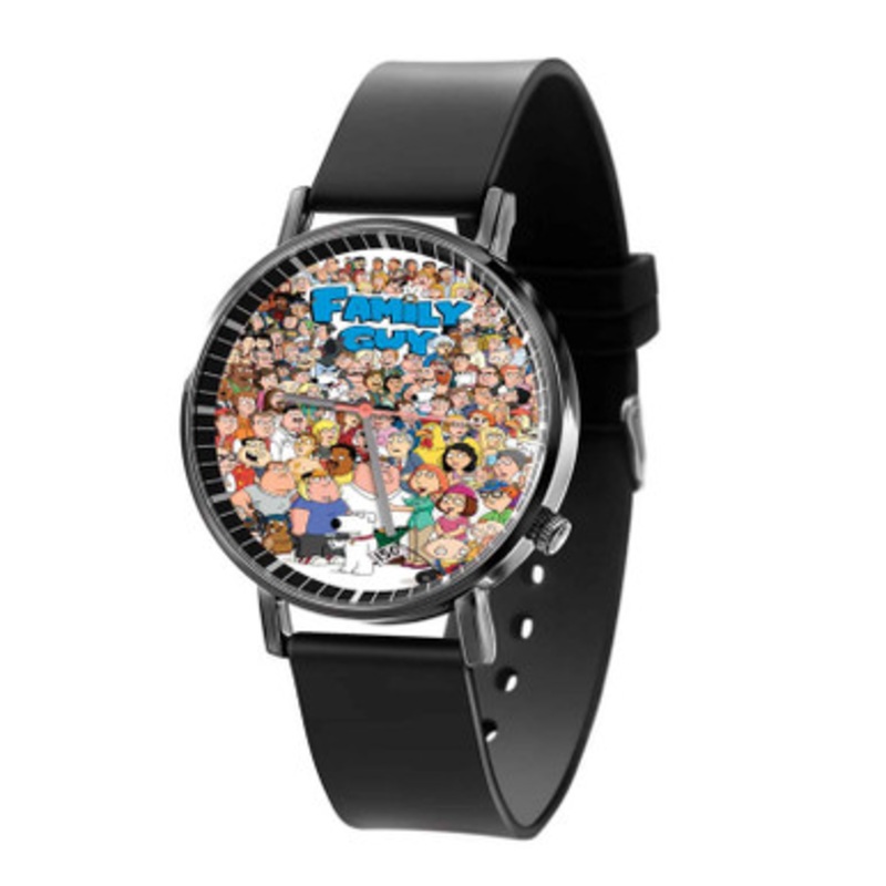 Family Guy Tv Series Characters Arts Black Quartz Watch Unisex With Premium Gift Box