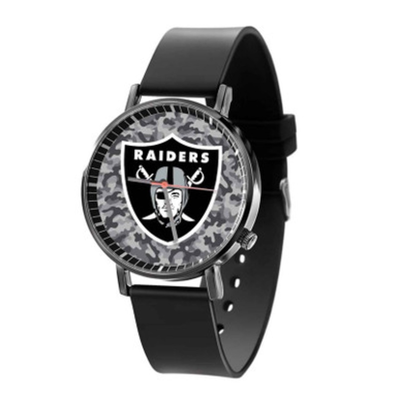 oakland raiders Black Quartz Watch Unisex With Premium Gift Box