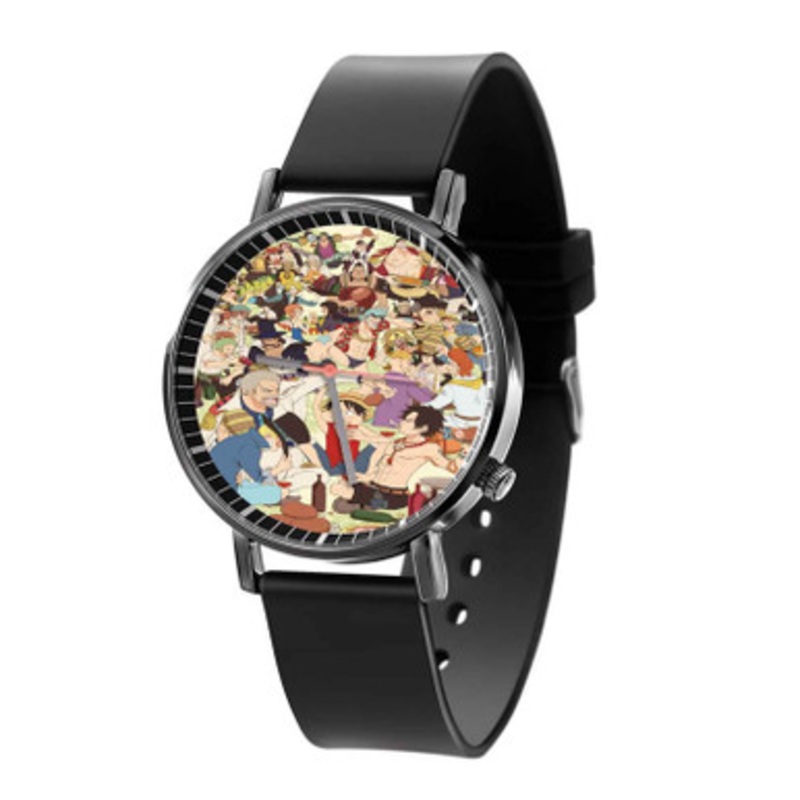 One Piece Characters Black Quartz Watch Unisex With Premium Gift Box