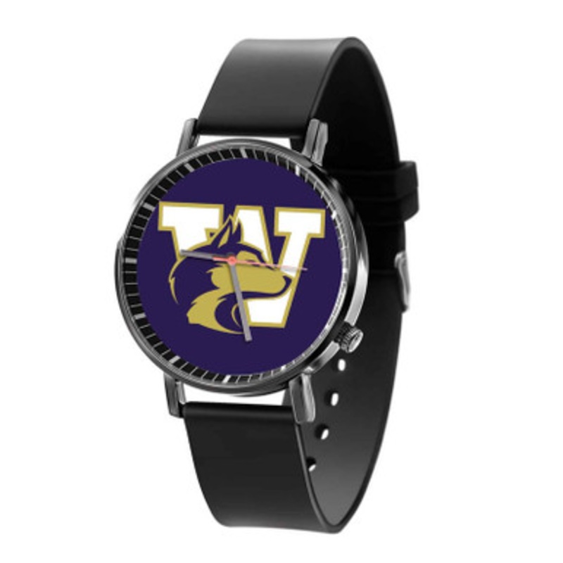 Washington Huskies Black Quartz Watch Unisex With Premium Gift Box