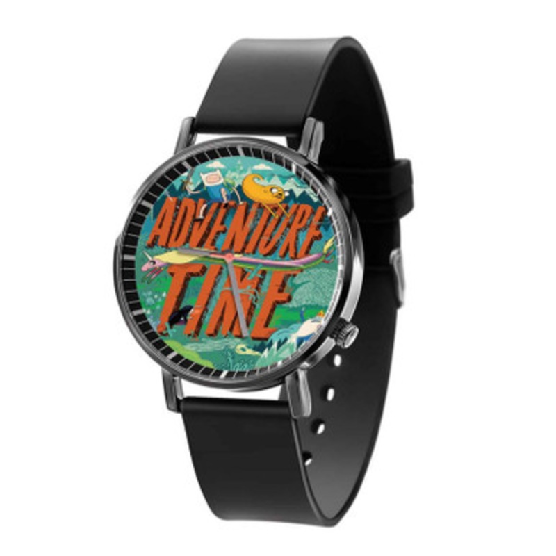 Adventure Time Print Black Quartz Watch Unisex With Premium Gift Box