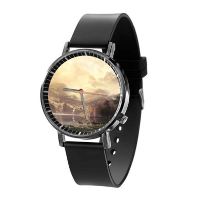 Albert Bierstadt Among the Sierra Nevada Mountains California Black Quartz Watch Unisex With Premium Gift Box