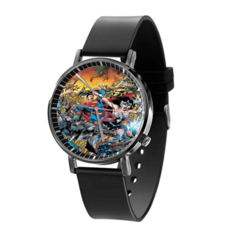 DC Comics Superheroes Black Quartz Watch Unisex With Premium Gift Box