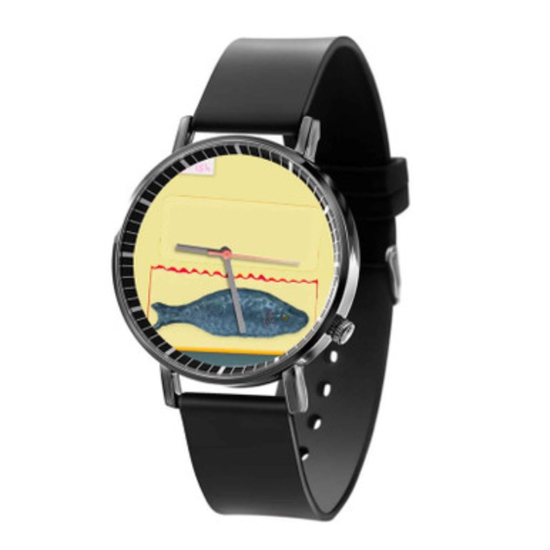 Great Big Cow So long Fish Black Quartz Watch With Premium Gift Box for Unisex