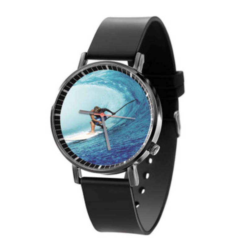 Laird Hamilton Surfing Wave Unisex Black Quartz Watch With Premium Gift Box
