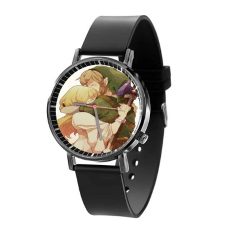 Legend of Zelda Skyward Sword Zelda and Link Black Quartz Watch Unisex With Premium Gift Box