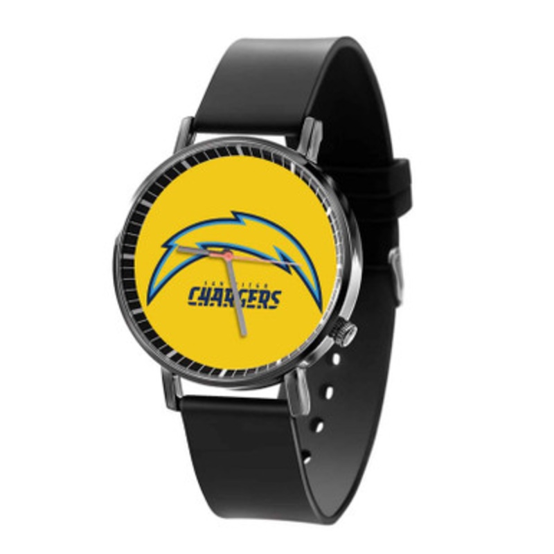 Los Angeles Chargers NFL Art Black Quartz Watch Unisex With Premium Gift Box