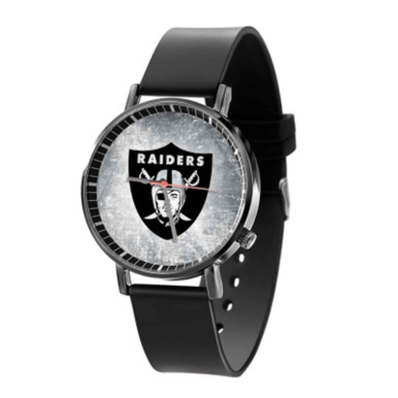 Oakland Raiders NFL Black Quartz Watch Unisex With Premium Gift Box