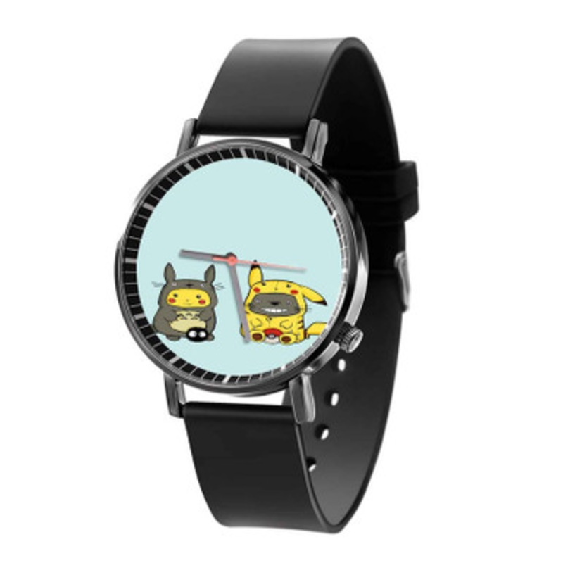 Pikachu Totoro Unisex Black Quartz Watch With Premium Gift Box