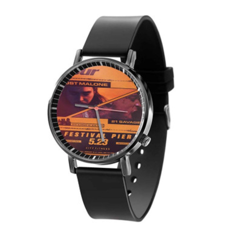 Post Malone Festival Pier Black Quartz Watch With Premium Gift Box for Unisex