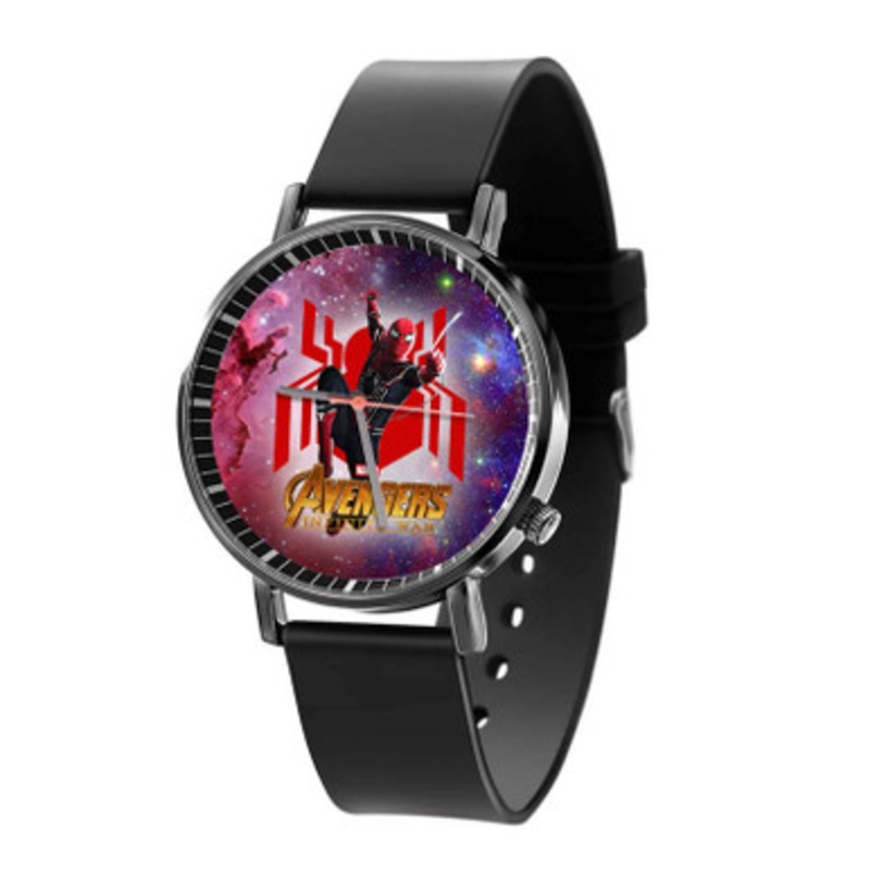 Spiderman The Avengers Infinity War Black Quartz Watch Unisex With Premium Gift Box