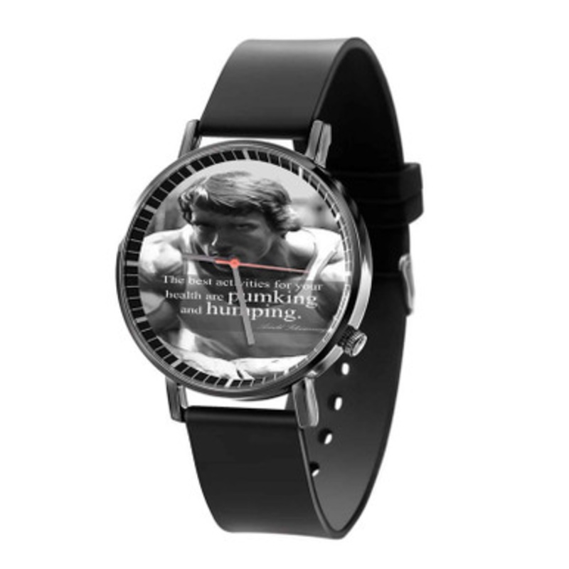 Arnold Schwarzenegger Bodybuilding Quotes Black Quartz Watch Unisex With Premium Gift Box
