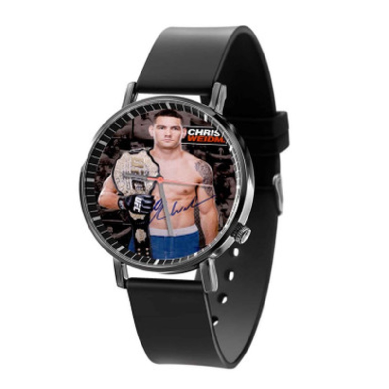 Chris Weidman UFC Black Quartz Watch Unisex With Premium Gift Box