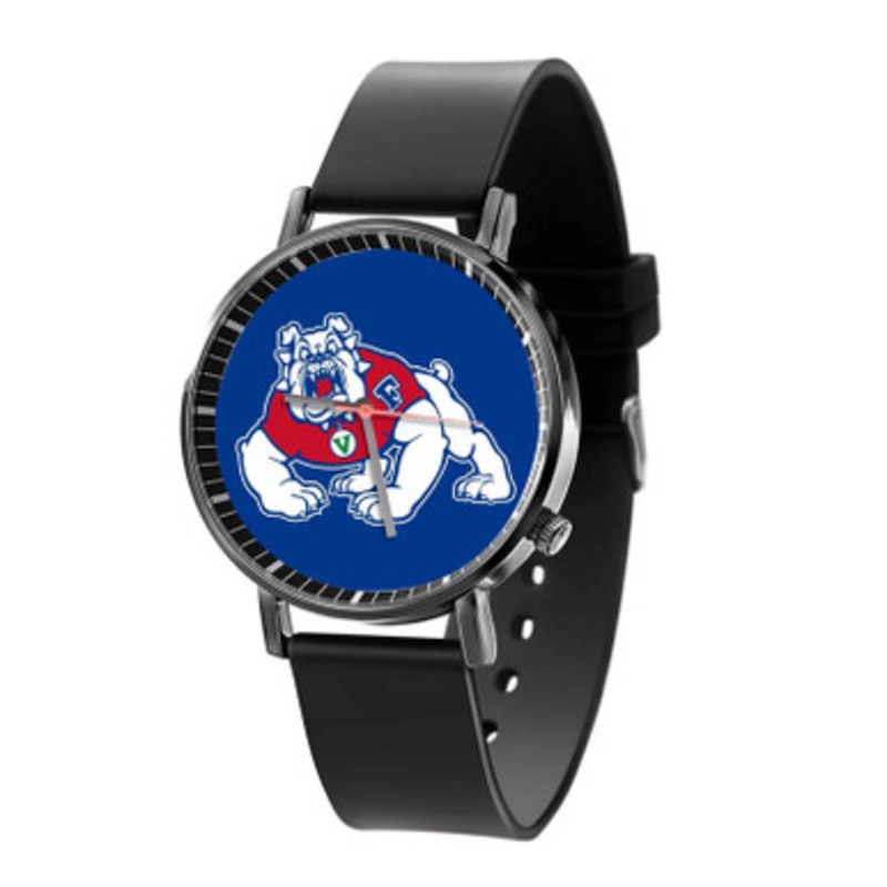 Fresno State Bulldogs Black Quartz Watch Unisex With Premium Gift Box