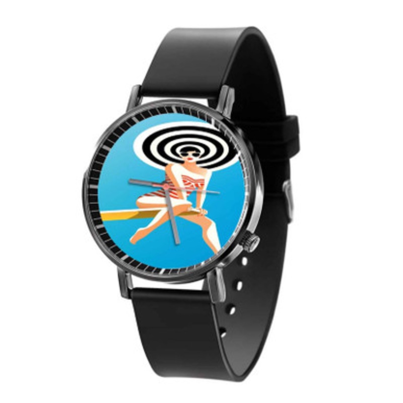 Malika Favre Black Quartz Watch Unisex With Premium Gift Box