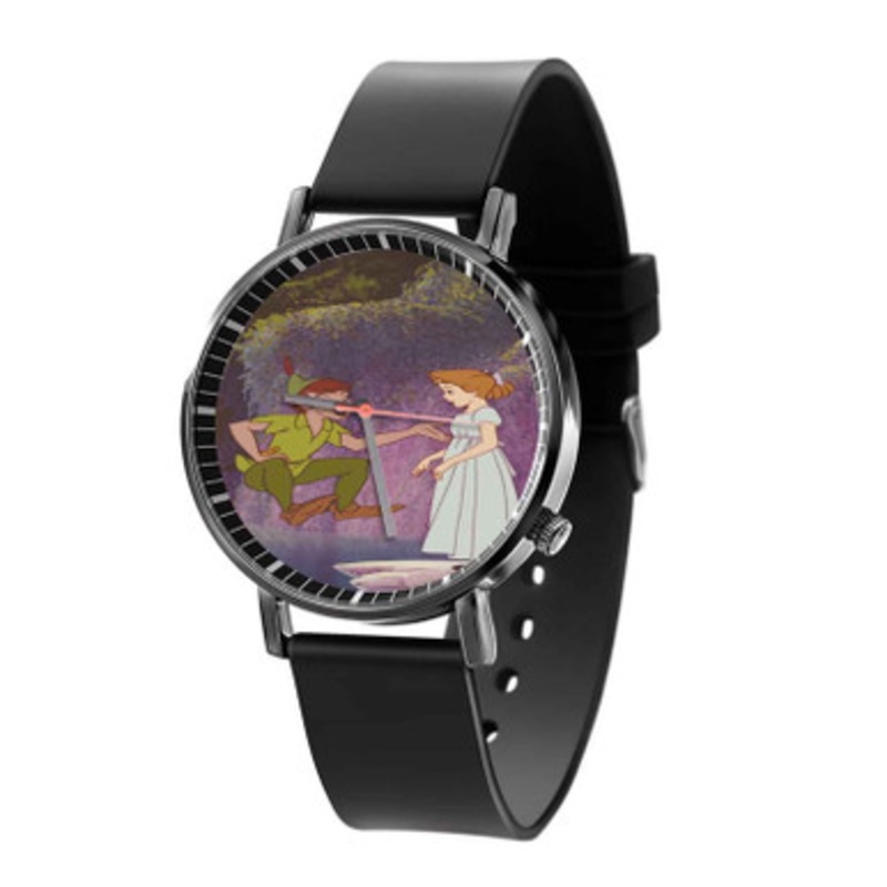 Peter Pan and Wendy Disney Black Quartz Watch Unisex With Premium Gift Box