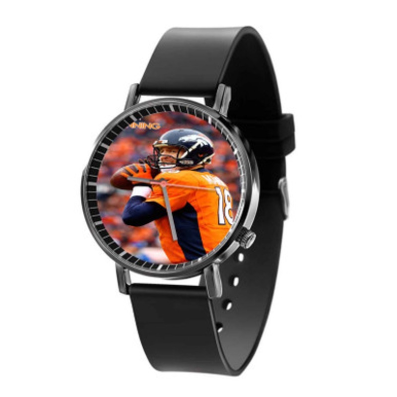 Peyton Manning Denver Broncos Black Quartz Watch Unisex With Premium Gift Box