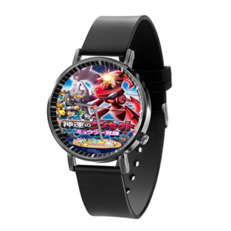 Pokemon Movie 16 Shinsoku no Genosect Unisex Black Quartz Watch With Premium Gift Box