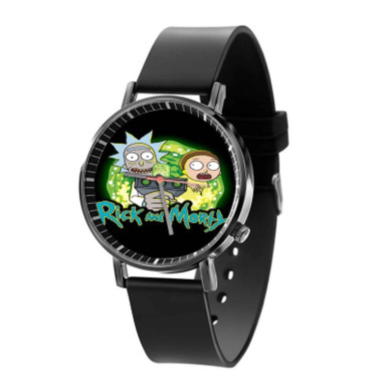 Rick and Morty Black Black Quartz Watch Unisex With Premium Gift Box