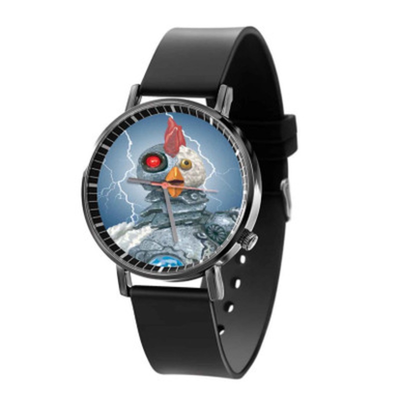 Robot Chicken Black Quartz Watch Unisex With Premium Gift Box