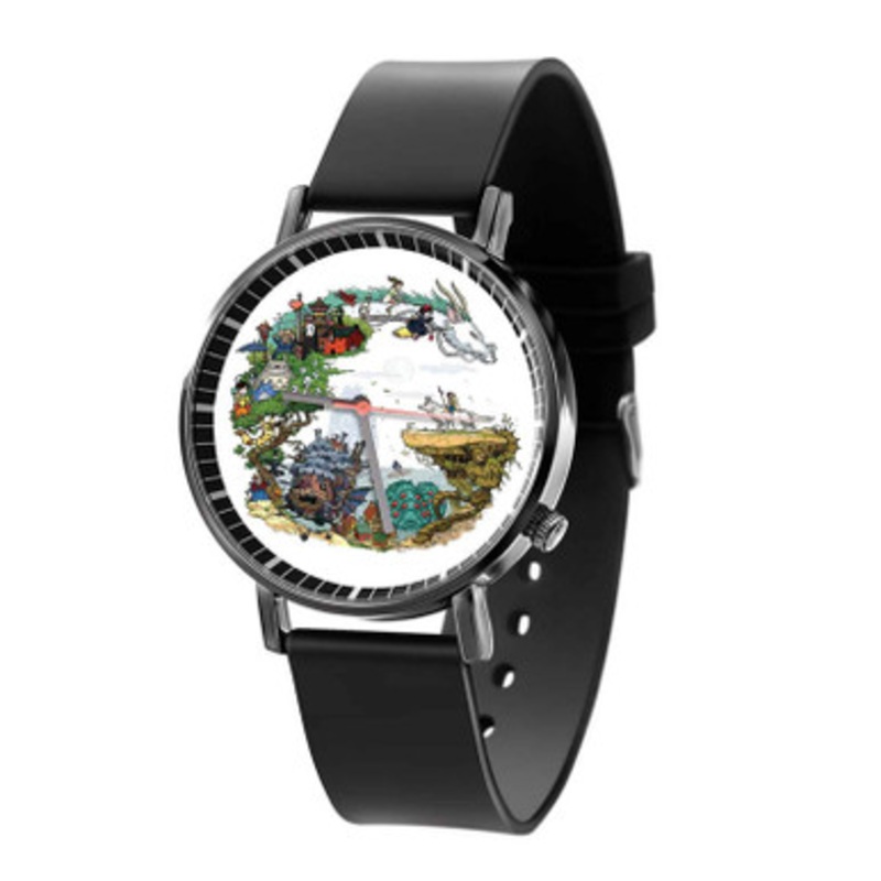 Studio Ghibli Black Quartz Watch Unisex With Premium Gift Box