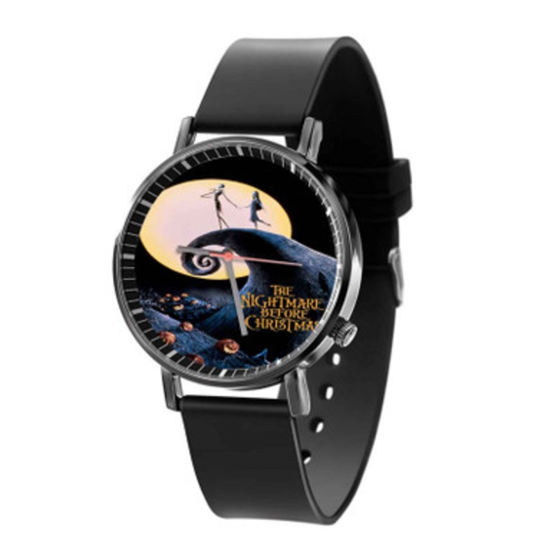 The Nightmare Before Christmas Jack And Sally Black Quartz Watch Unisex With Premium Gift Box