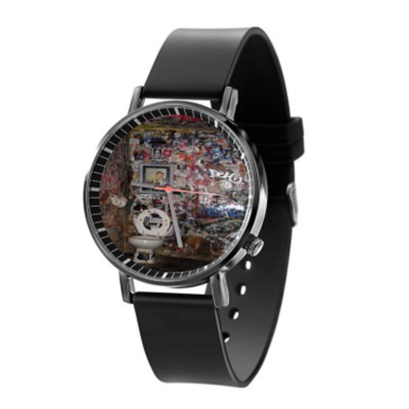 Toilet Graffity Black Quartz Watch Unisex With Premium Gift Box