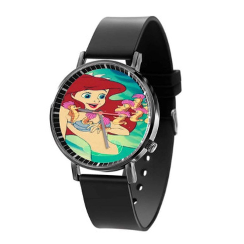 Ariel The Little Mermaid Disney Black Quartz Watch Unisex With Premium Gift Box