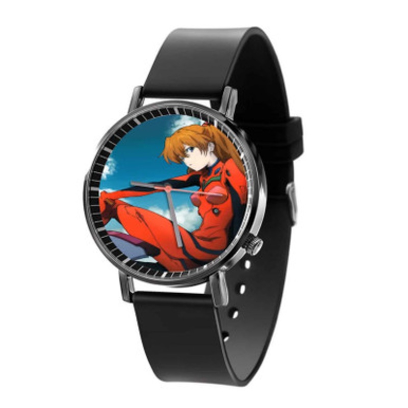 Asuka Langley Soryu Neon Genesis Evangelion Unisex Black Quartz Watch With Premium Gift Box