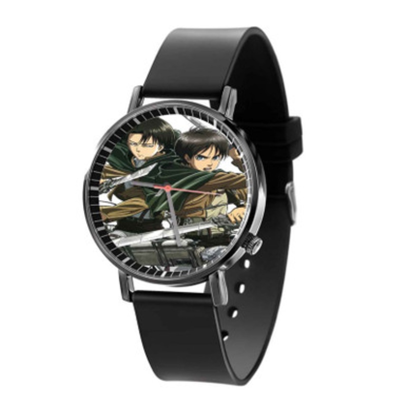 Attack on Titan Levi and Eren Black Quartz Watch Unisex With Premium Gift Box