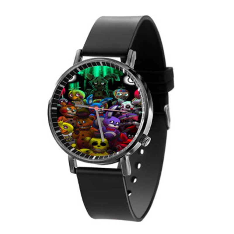 Five Nights at Freddy s 4 Characters Black Quartz Watch Unisex With Premium Gift Box