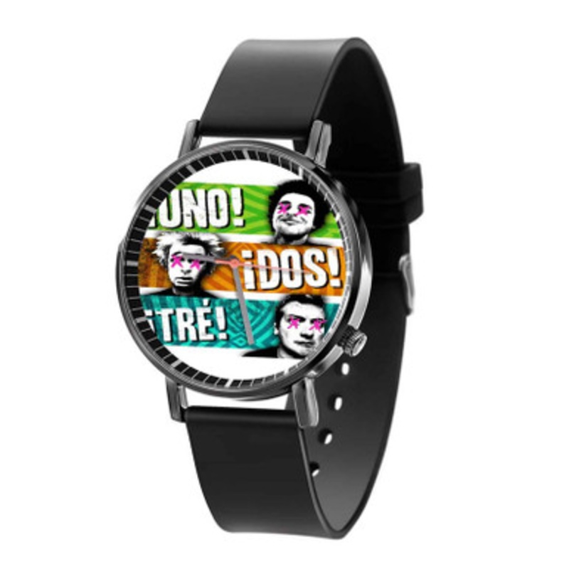 Green Day Uno Dos Tre Black Quartz Watch Unisex With Premium Gift Box