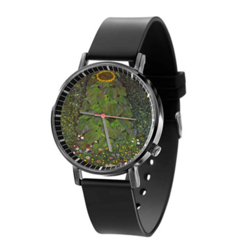 Gustav Klimt The Sunflower Black Quartz Watch Unisex With Premium Gift Box