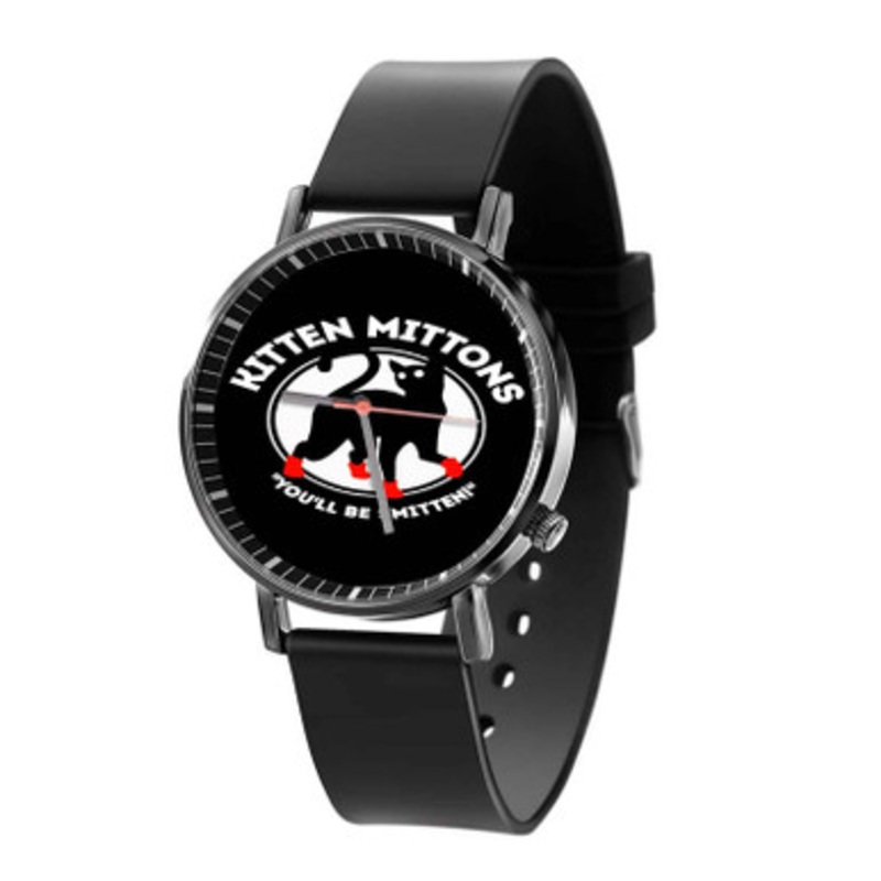 Kitten Mittons Unisex Black Quartz Watch With Premium Gift Box